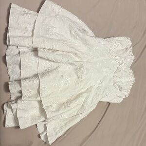 Elegant White Textured Dress